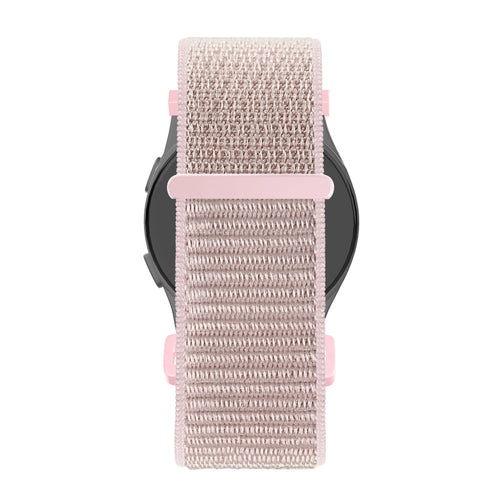 Nylon Loop Strap, rose gold, on a watch, direct rear view