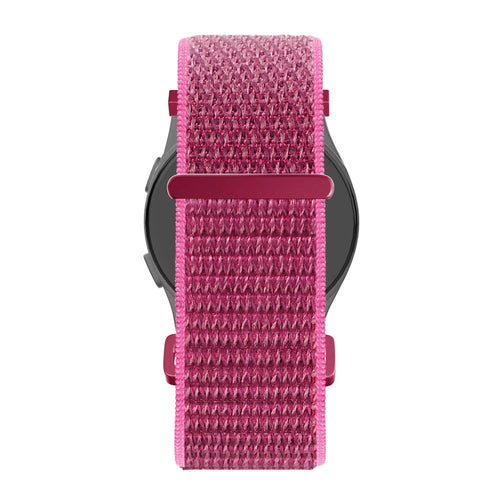 Nylon Loop Strap, dragonfruit, on a watch, direct rear view