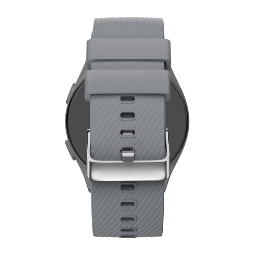Silicone Strap 'Deluxe', grey, on a watch, direct rear view
