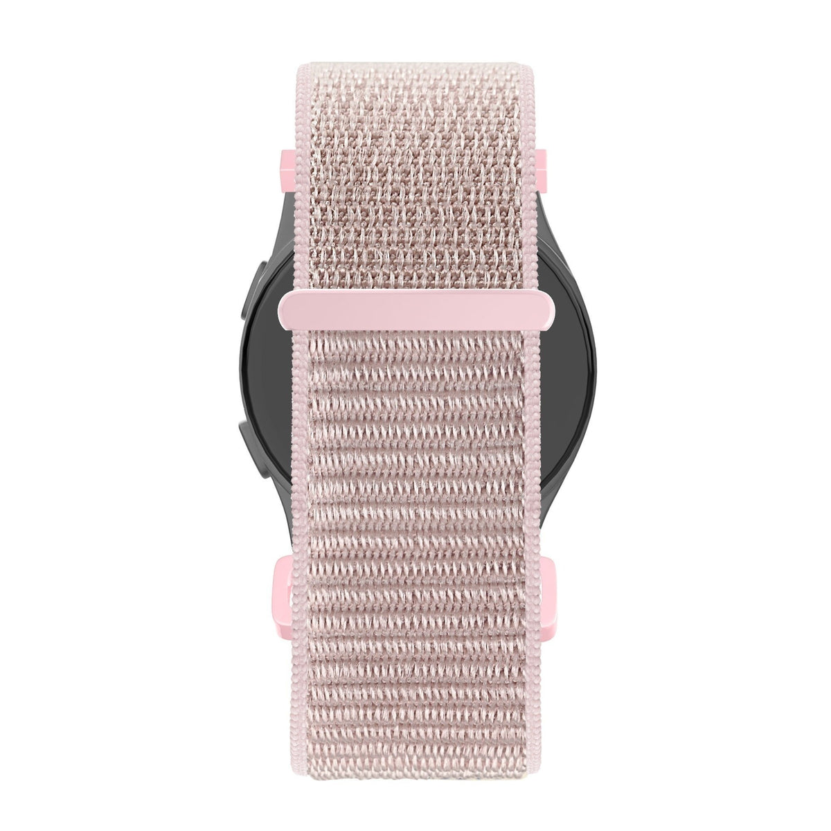 Nylon Loop Strap, rose gold, on a watch, direct rear view