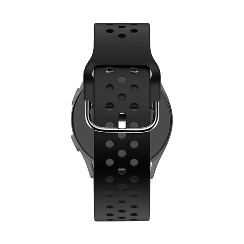 Silicone Sport Strap 'Air', black, on a watch, direct rear view