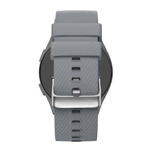 Silicone Strap 'Deluxe', grey, on a watch, direct rear view