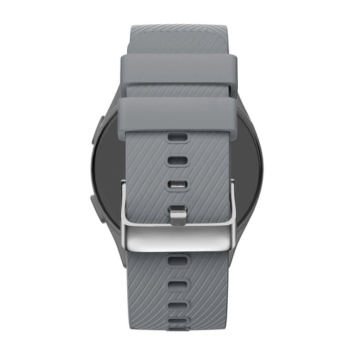Silicone Strap 'Deluxe', grey, on a watch, direct rear view