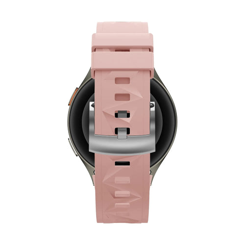 Silicone Strap 'Easy Fit', pink, on a watch, direct rear view
