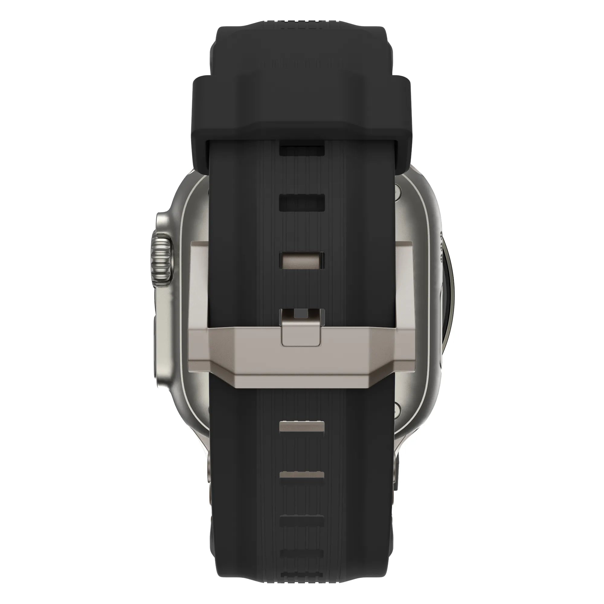 Bandz Apple Watch Liquid Silicone Strap 'Explorer' (Black with Titanium)