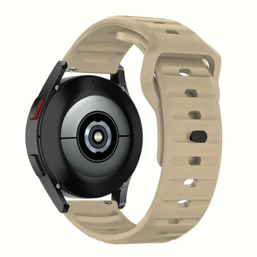 Outdoor Silicone Strap, beige, on a watch, direct rear view