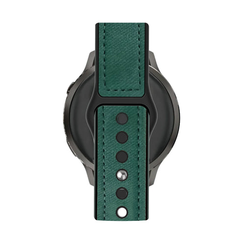 Bandz Garmin Forerunner 645 Leather Strap 'Hybrid' (Green)