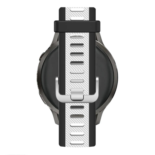Bandz Garmin Forerunner 570 - 42mm Dual Buckled Sport Strap (Black/White)
