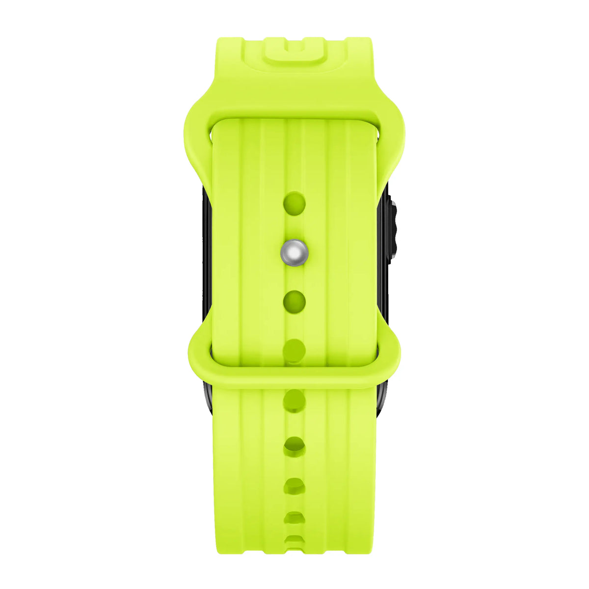 Silicone Strap 'Classic', lime, on a watch, direct rear view