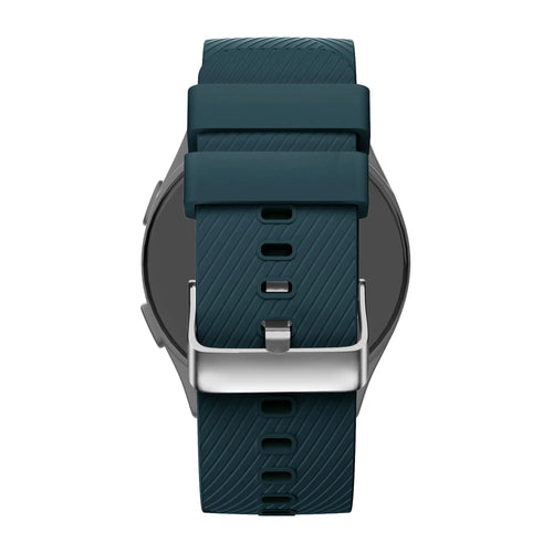 Silicone Strap 'Deluxe', dark green, on a watch, direct rear view