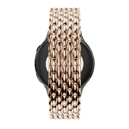 Steel Strap 'Dragon', rose gold, on a watch, direct rear view