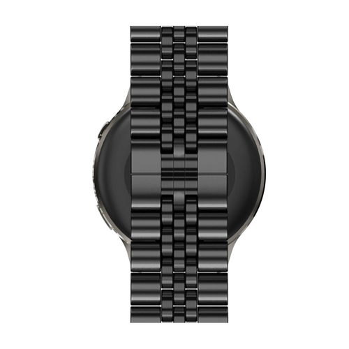Steel Strap 'Jubilee', black, on a watch, direct rear view