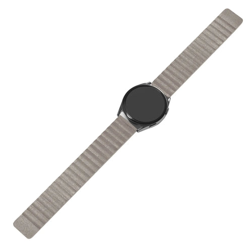 Leather Loop Strap, khaki, on a watch, direct rear view