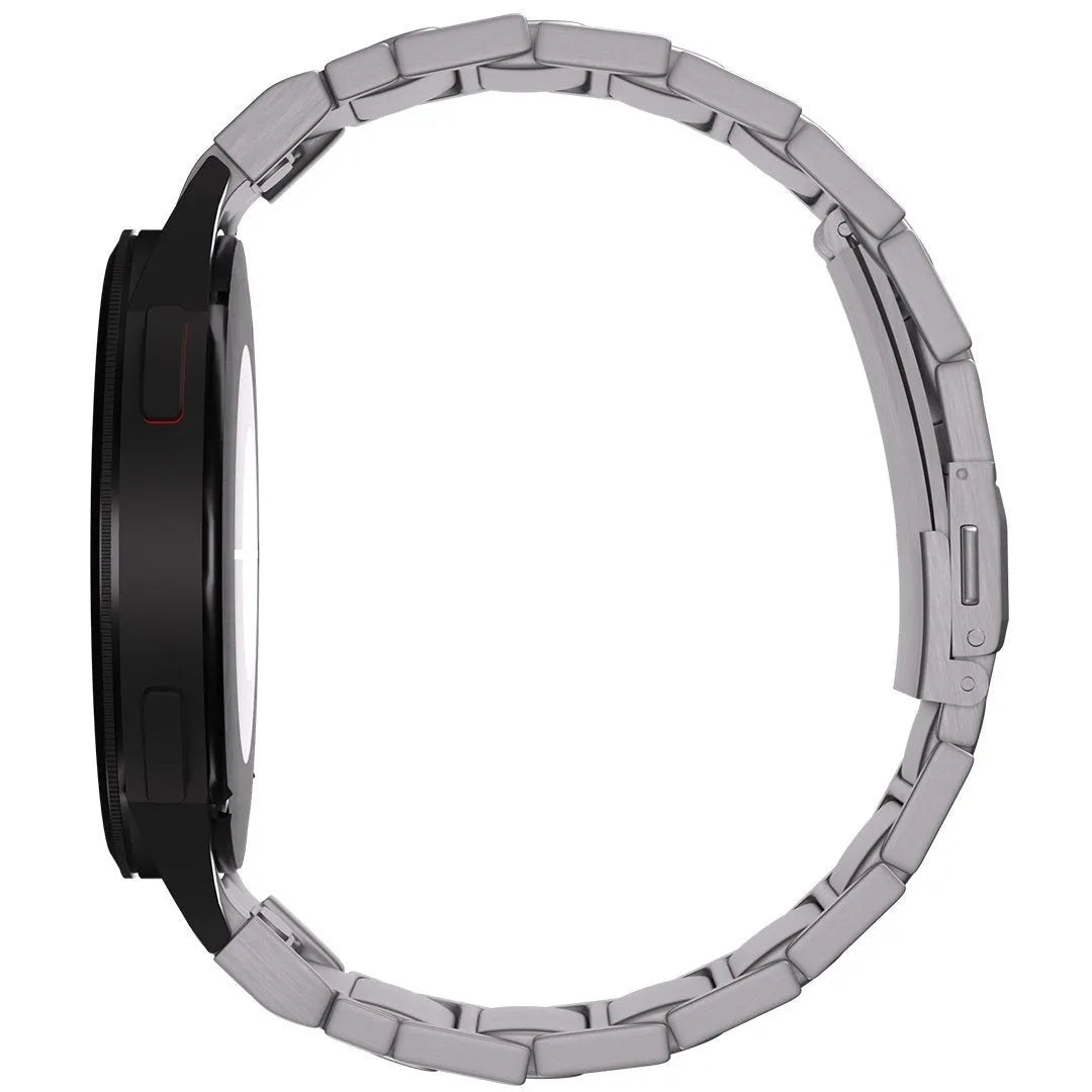 Titanium Strap 'One Push', silver, on a watch, direct rear view