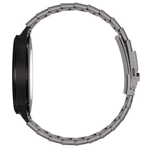 Titanium Strap 'Iron', graphite, on a watch, direct rear view