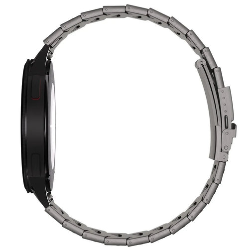 Titanium Strap 'Iron', graphite, on a watch, direct rear view