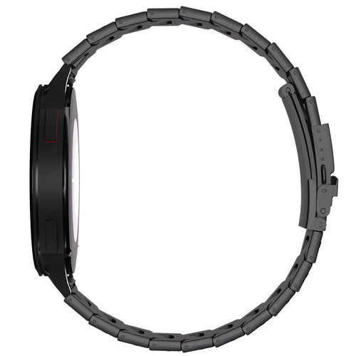 Titanium Strap 'Iron', black, on a watch, direct rear view