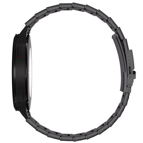 Titanium Strap 'Iron', black, on a watch, direct rear view