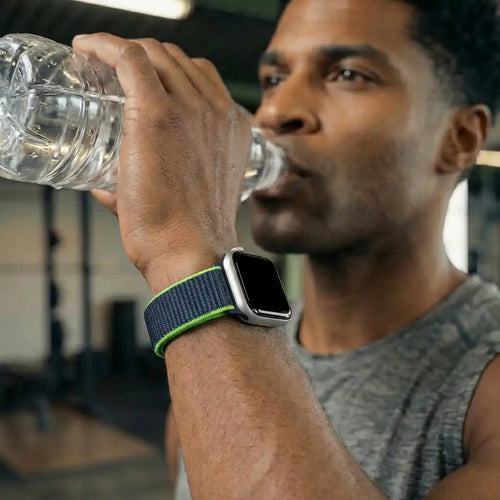 Apple Watch Nylon Loop Strap (Dark Blue/Lime)