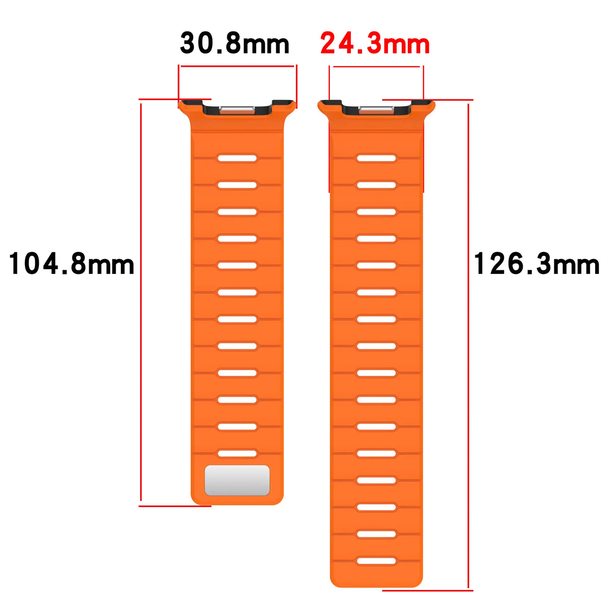 Samsung Galaxy Watch 9 - 44mm Magnetic Silicone Strap (Black/Orange)
