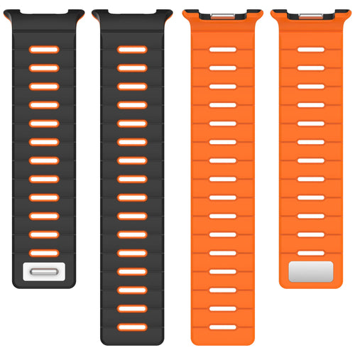 Samsung Galaxy Watch 9 - 44mm Magnetic Silicone Strap (Black/Orange)