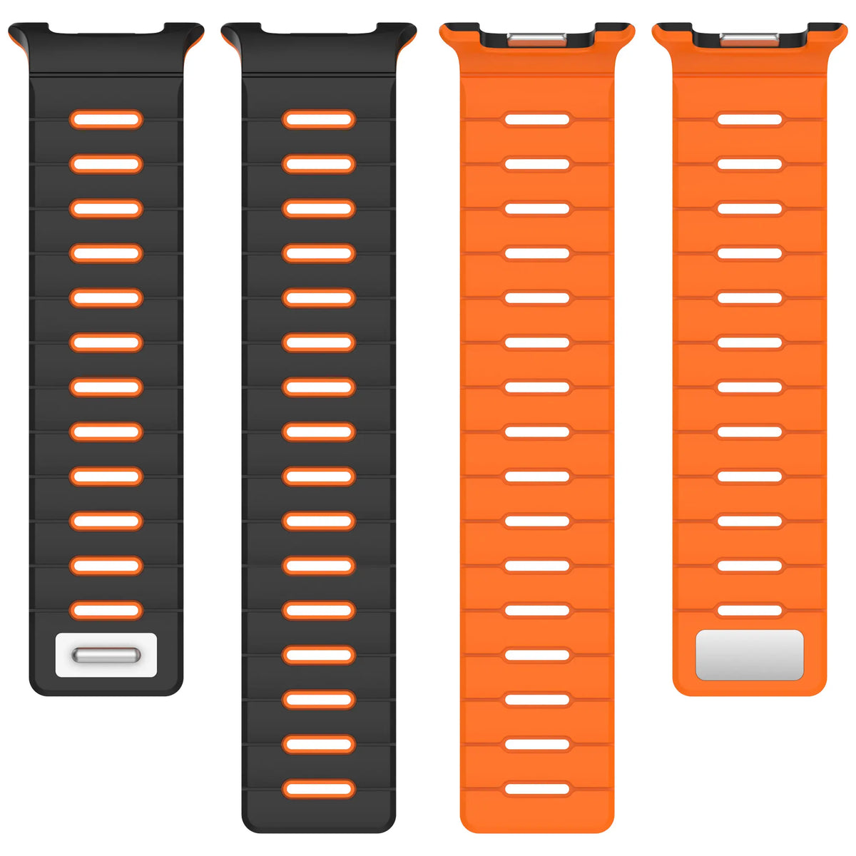 Samsung Galaxy Watch 8 Classic Magnetic Silicone Strap (Black/Orange)