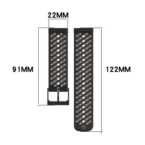 Amazfit Active Max Striped Silicone Strap (Black)