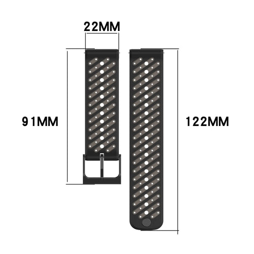 Oppo Watch S Striped Silicone Strap (Black)