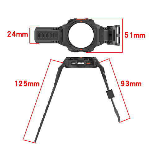Silicone TPU Strap with Frame, black