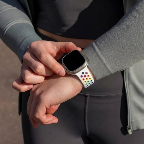 Apple Watch Sport Strap (White/Colourful)