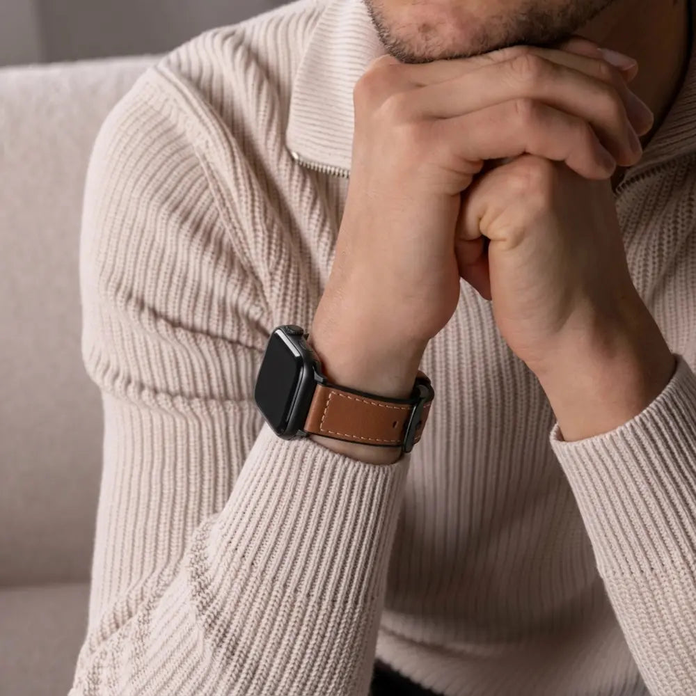 Apple Watch leren hybrid gesp bandje (bruin)