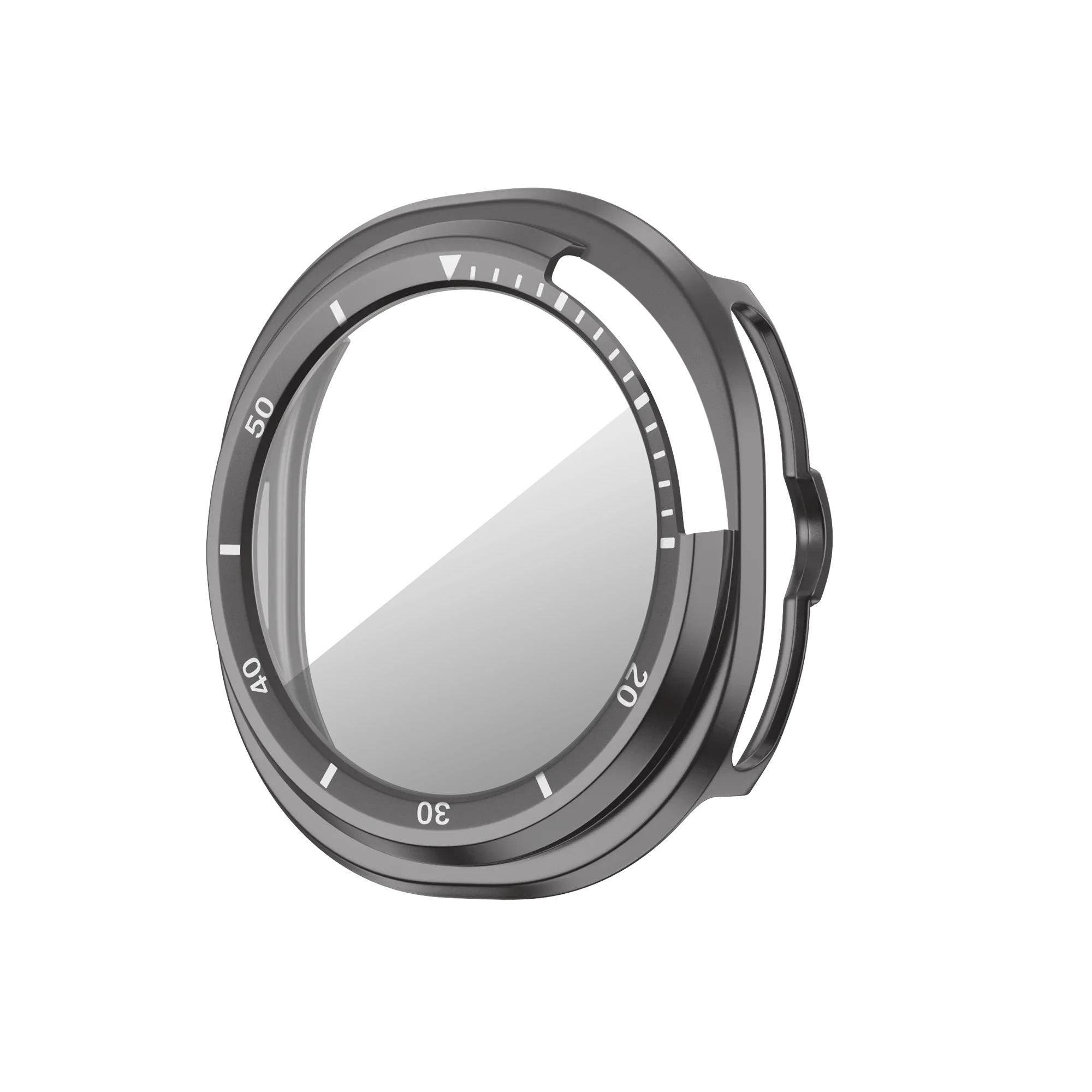 Bandz Samsung Galaxy Watch 8 Classic Bezel Cover with Glass (Titanium Grey/White)