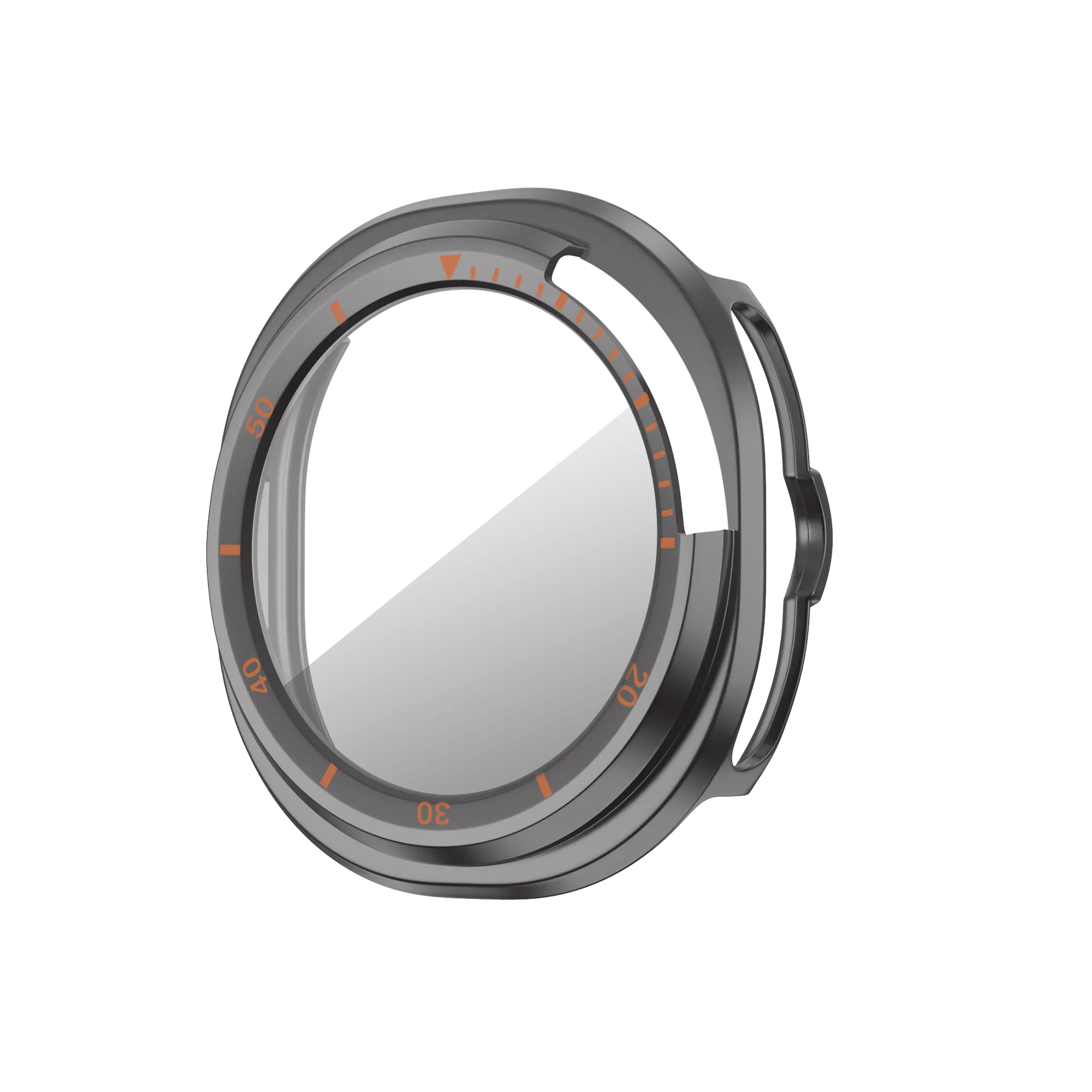Bandz Samsung Galaxy Watch 8 Classic Bezel Cover with Glass (Titanium Grey/Orange)