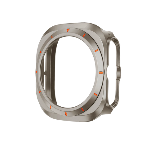 Bandz Samsung Galaxy Watch Ultra Bezel PC Case (Titanium with Orange)