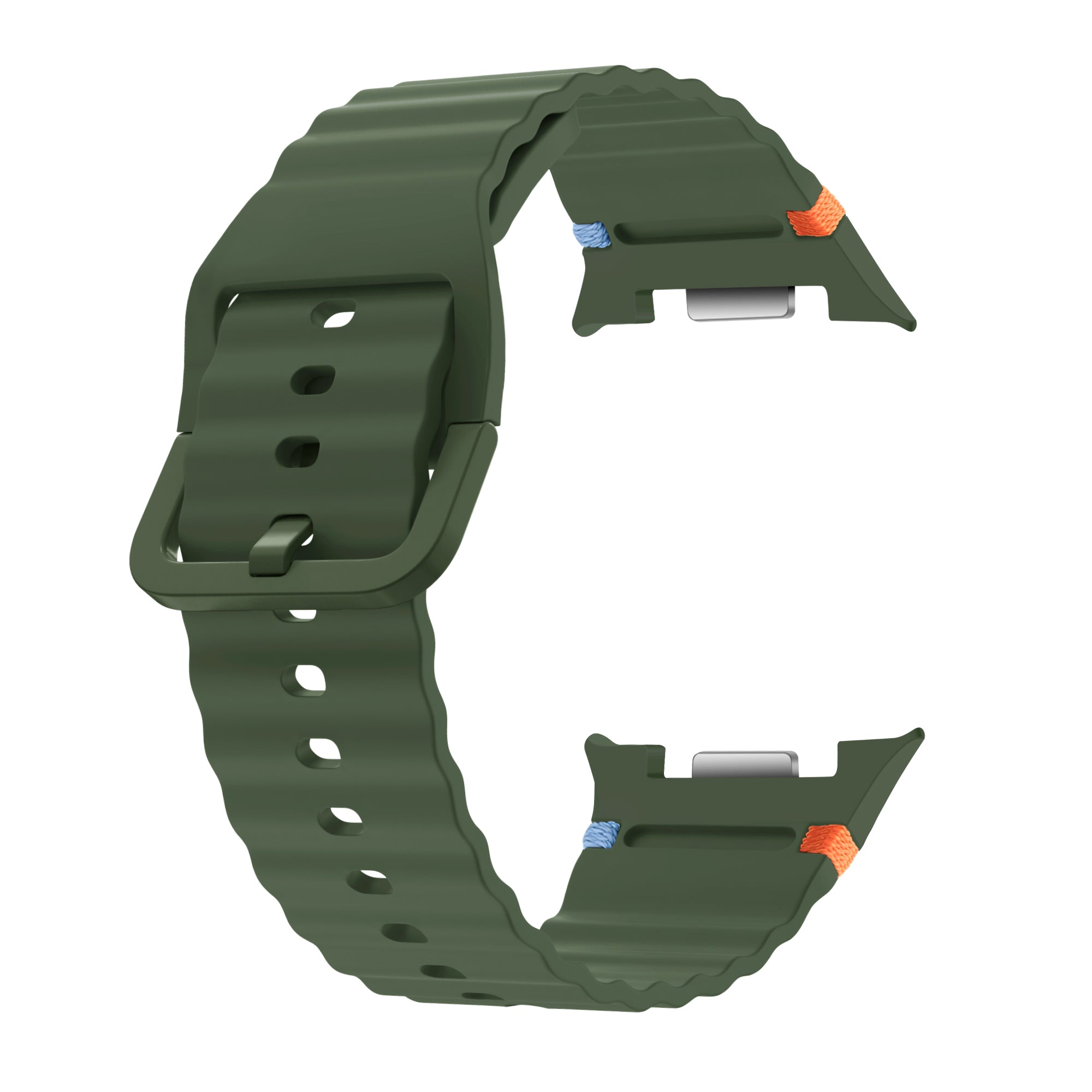 Samsung Galaxy Watch 9 - 40mm Wave Silicone Strap (Army Green)