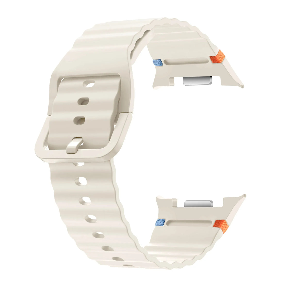 Wave Silicone Strap, starlight, without a watch, 3/4 front view