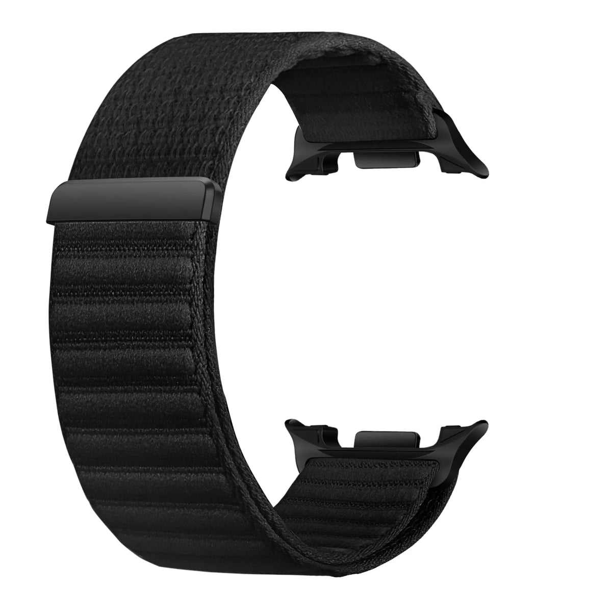Wave Nylon Strap, black, without a watch, 3/4 front view