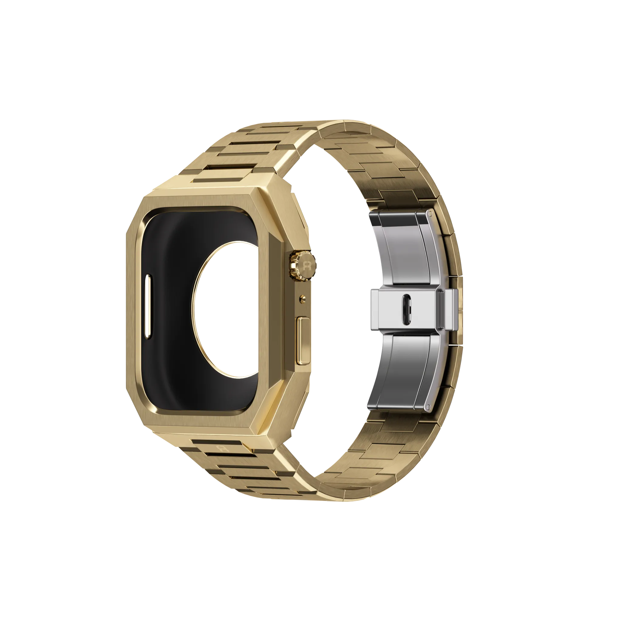 Reqior Apple Watch 45mm Case with Steel Strap 'Nautilus' (Gold)
