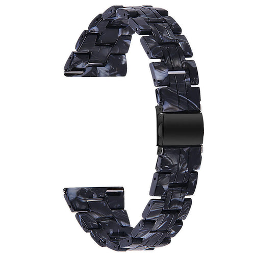 Metal Resin Strap, black/white, without a watch, 3/4 front view