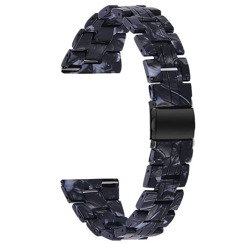Metal Resin Strap, black/white, without a watch, 3/4 front view