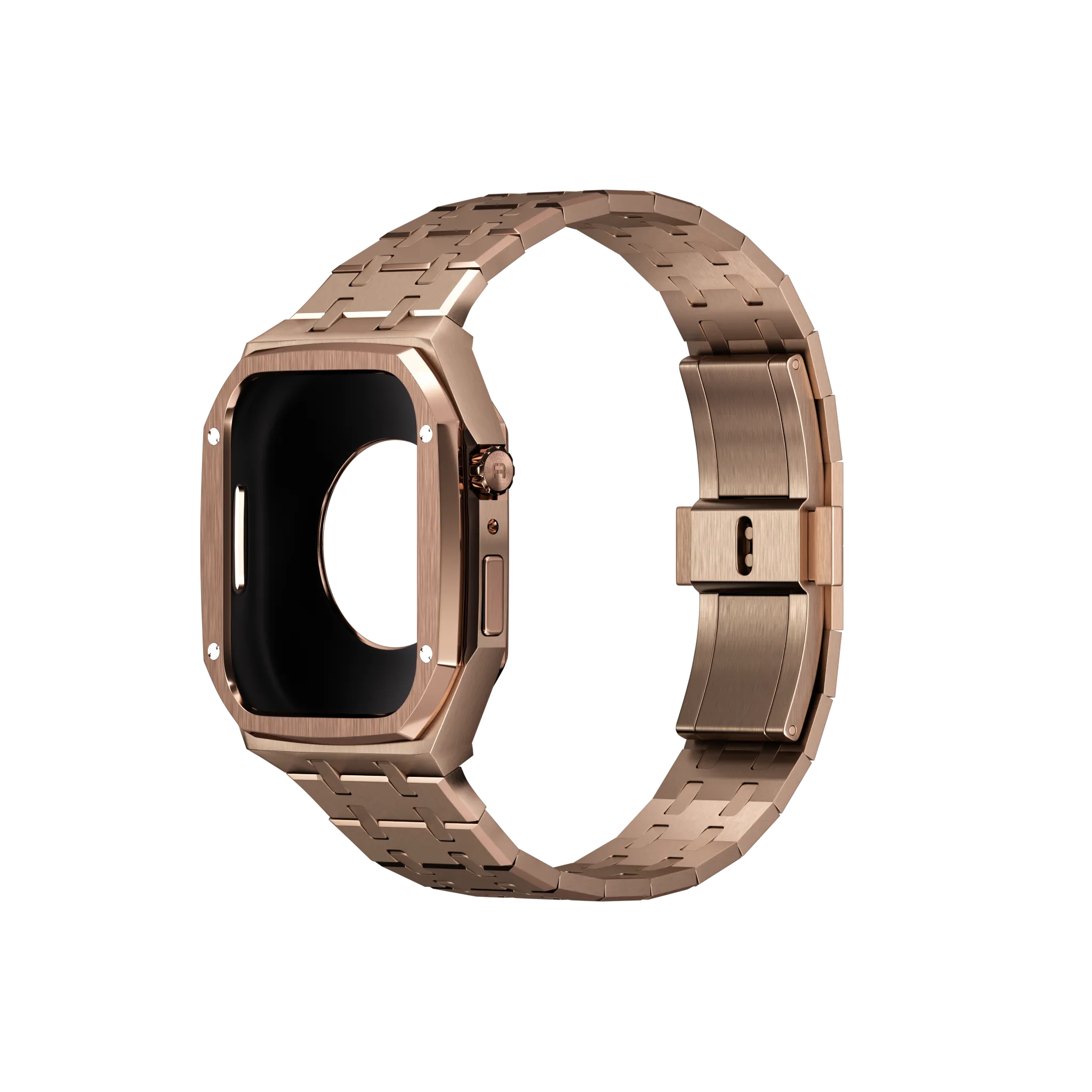 Reqior Apple Watch 45mm Case with Steel Strap (Rose Gold)