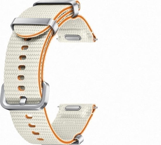 Nylon Athleisure Strap, cream, without a watch, 3/4 front view