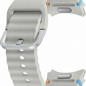 Silicone Sport Strap, silver, without a watch, 3/4 front view