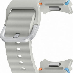 Silicone Sport Strap, silver, without a watch, 3/4 front view
