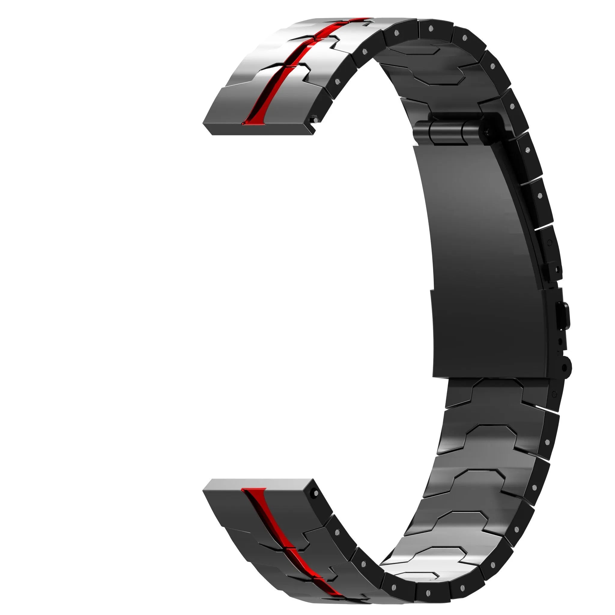 Steel Iron Strap, black/red, without a watch, 3/4 front view