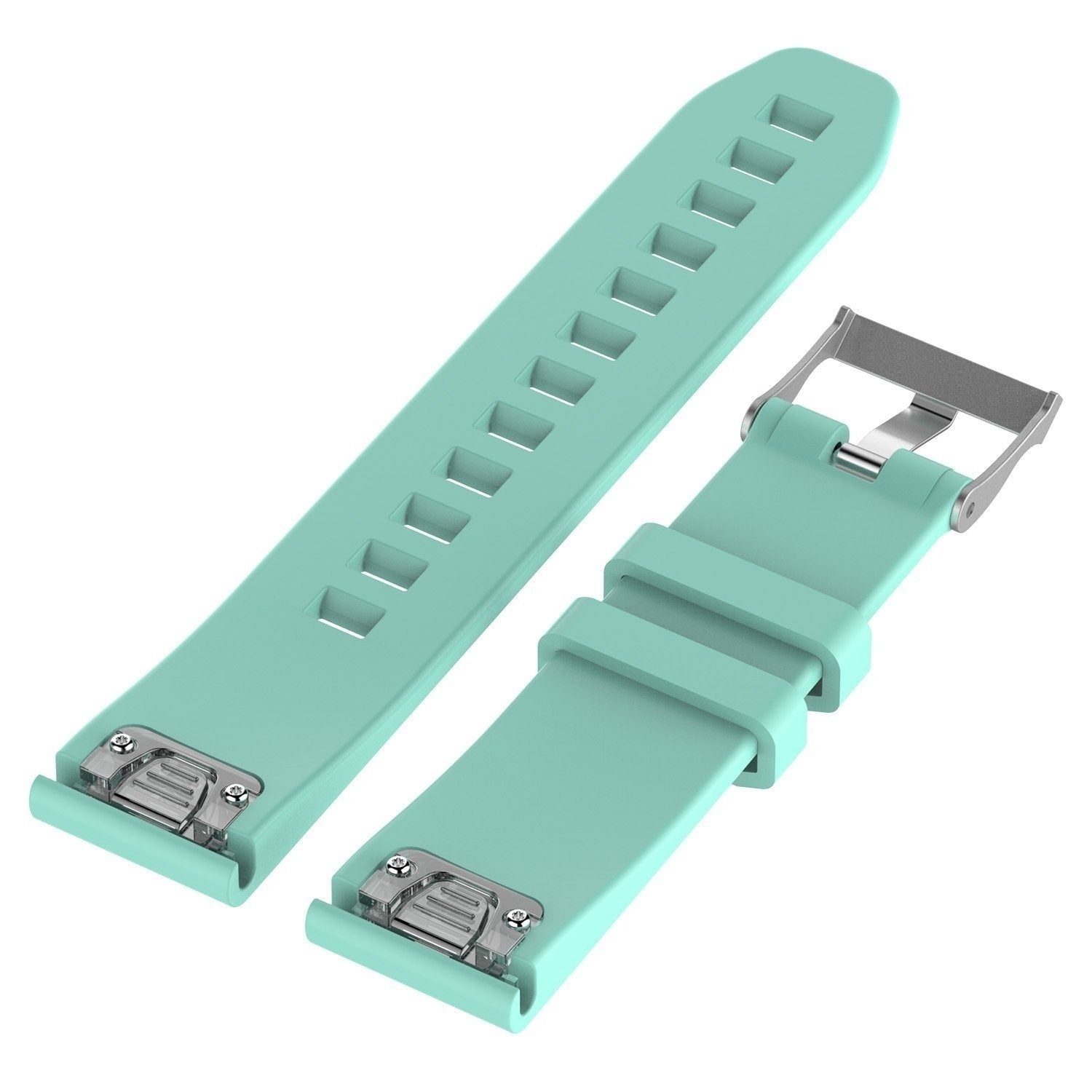 Glossy Silicone Strap, aqua, without a watch, 3/4 front view