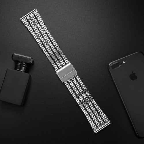 Fine Steel Strap, silver/black, without a watch, 3/4 front view