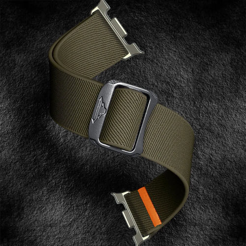 Nylon Elastic Strap, army green, without a watch, 3/4 front view