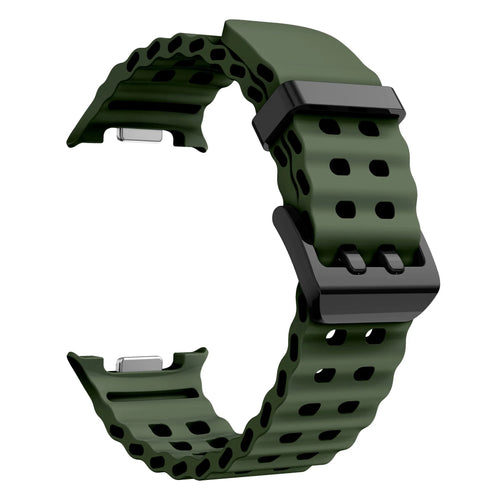 Silicone Ocean Strap, green, without a watch, 3/4 front view