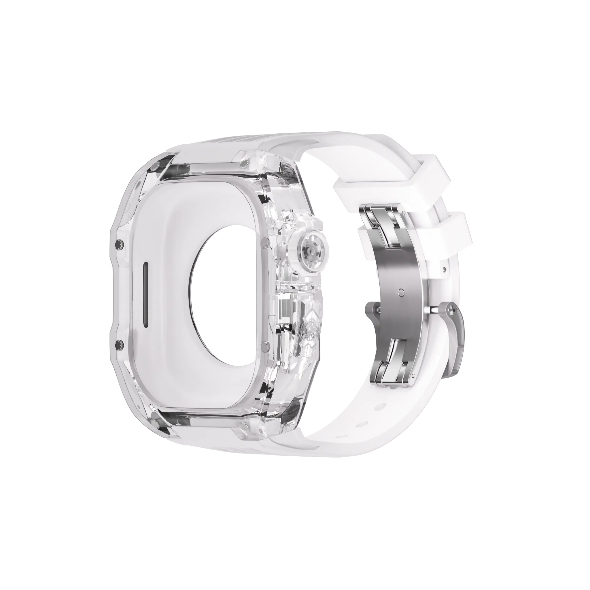 Reqior Apple Watch 45mm Polymer Case with Rubber Strap (Transparent)